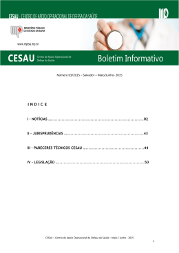 Boletim 03/2015 - CESAU - Ministério Público do Estado da Bahia
