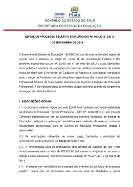 Edital - Seduc - Governo do Estado do Piau&iacute;