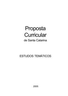 Proposta Curricular de Santa Catarina - SED