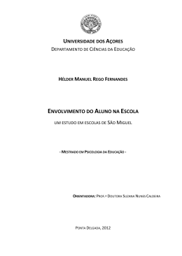 Envolvimento do aluno na escola : um estudo em escolas de S&atilde;o