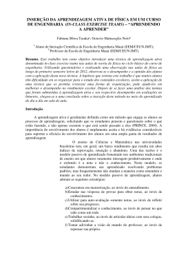 INSER&Ccedil;&Atilde;O DA APRENDIZAGEM ATIVA DE F&Iacute;SICA EM UM CURSO
