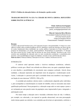 POL&Iacute;TICAS P&Uacute;BLICAS E O PERFIL DOS DOCENTES DA