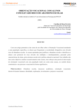 orientação vocacional com alunos com elevado risco de abandono