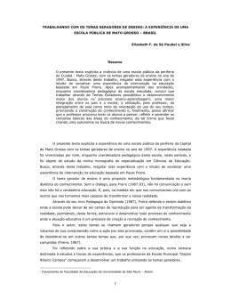 TRABALHANDO COM OS TEMAS GERADORES DE ENSINO: A