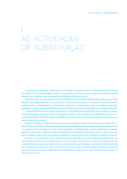 AS ACTIVIDADES DE SUBSTITUI&Ccedil;&Atilde;O