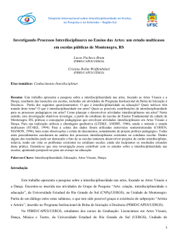 Investigando Processos Interdisciplinares no Ensino das Artes: um