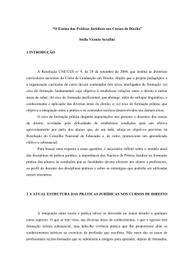 “O Ensino das Práticas Jurídicas nos Cursos de Direito