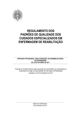regulamento dos padrões de qualidade dos cuidados