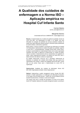 A Qualidade dos cuidados de enfermagem e a Norma ISO