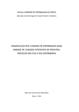 Humaniza&ccedil;&atilde;o dos cuidados de enfermagem numa unidade de
