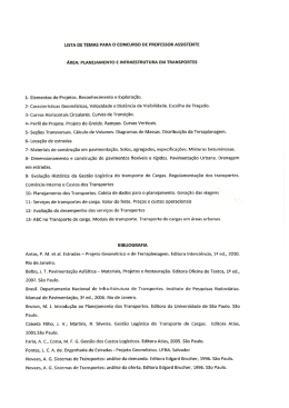 Planejamento e Infraestrutura de Transportes