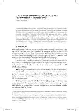 o investimento em infra-estrutura no brasil: hist&oacute;rico recente e