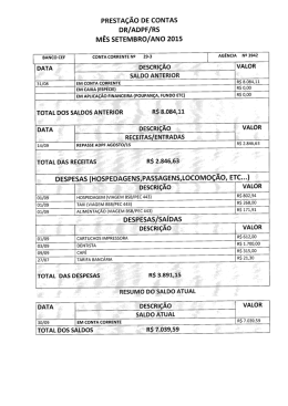 PRESTA&Ccedil;&Atilde;O DE CONTAS