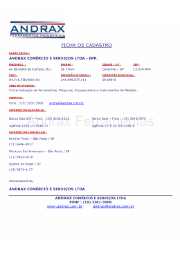 FICHA DE CADASTRO ANDRAX LTDA - CESP-SP