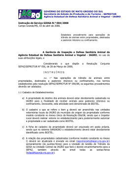 Instrução de Serviço GIDSA N.º 004/2008 Campo Grande/MS, 03 de