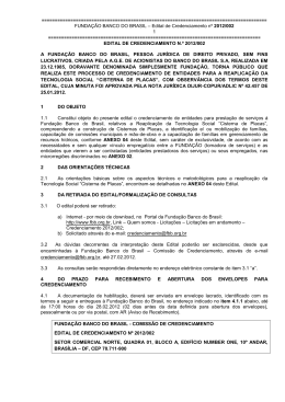 FUNDA&Ccedil;&Atilde;O BANCO DO BRASIL &ndash; Edital de
