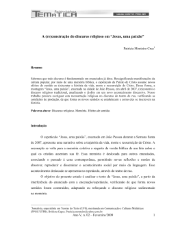 A (re)constru&ccedil;&atilde;o do discurso religioso em &ldquo;Jesus, uma paix&atilde;o&rdquo;