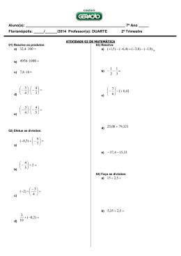 Florian&oacute;polis: _____/______/2014 Professor(a): DUART