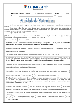 Fabiano Amorim C. Curricular: Matemática Data: ___ /____/2012