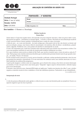 PORTUGU&Ecirc;S &ndash; 3o BIMESTRE