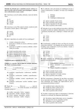 Instrutor I &ndash; N&iacute;vel 0 &ndash; Modelagem &ndash; C&oacute;digo 118
