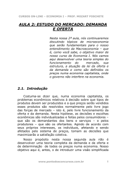 AULA 2: ESTUDO DO MERCADO: DEMANDA E OFERTA