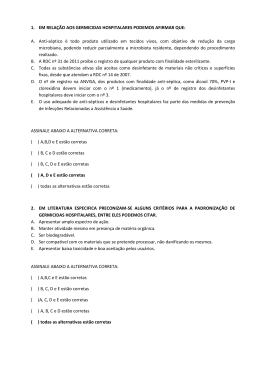 1. EM RELA&Ccedil;&Atilde;O AOS GERMICIDAS HOSPITALARES - CRF-PR