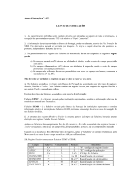 Anexo à Instrução nº 14/99 I. ENVIO DE INFORMAÇÃO 1. As