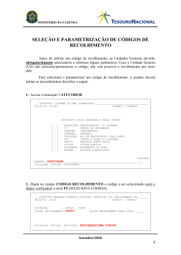 SELE&Ccedil;&Atilde;O E PARAMETRIZA&Ccedil;&Atilde;O DE C&Oacute;DIGOS