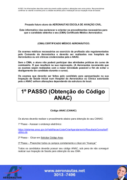 1&ordm; PASSO (Obten&ccedil;&atilde;o do C&oacute;digo ANAC)