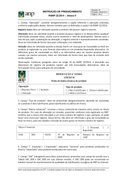 INSTRU&Ccedil;&Atilde;O DE PREENCHIMENTO RANP 22/2014 &ndash; Anexo II 1