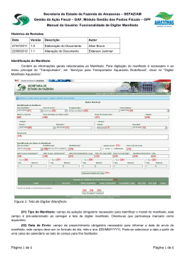 Identifica&ccedil;&atilde;o do Manifesto