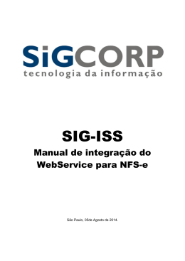 Manual Web Service - SIGISS - Prefeitura Municipal de Igarapé