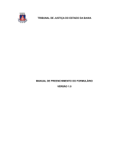 TRIBUNAL DE JUSTIÇA DO ESTADO DA BAHIA MANUAL DE
