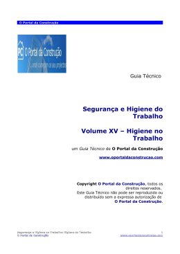 Higiene no Trabalho - O Portal da Constru&ccedil;&atilde;o