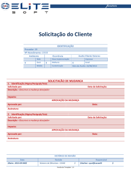 Solicita&ccedil;&atilde;o do Cliente