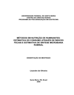 estimativa do consumo atrav&eacute;s de &iacute;ndices fecais e