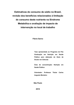 Estimativas do consumo de sódio no Brasil, revisão dos benefícios