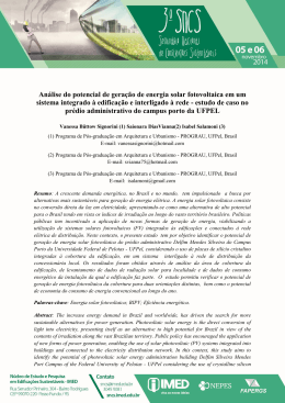 An&aacute;lise do potencial de gera&ccedil;&atilde;o de energia solar fotovoltaica