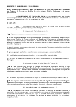 DECRETO N&ordm; 10 - Comprasnet.BA