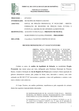 processo : 4574/2012 interessado: munic&iacute;pio de pimenta - TCE-RO