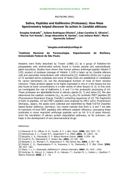 Saliva, Peptides and Kallikreins (Proteases). How Mass