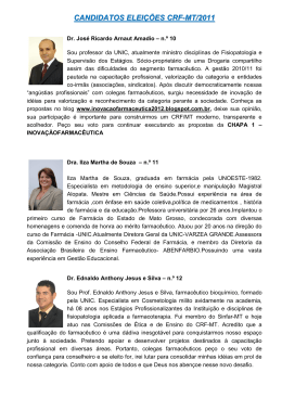APRESENTA&Ccedil;&Atilde;O E PROPOSTAS DOS CANDIDATOS