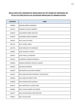 RESULTADO DOS CANDIDATOS APROVADOS DO 49º EXAME DE