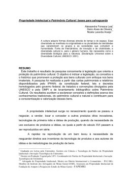 Propriedade Intelectual e Patrimonio Cultural