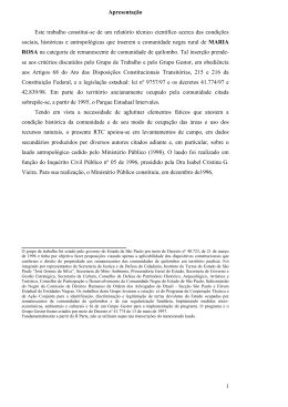 Apresentação Este trabalho constitui-se de um relatório