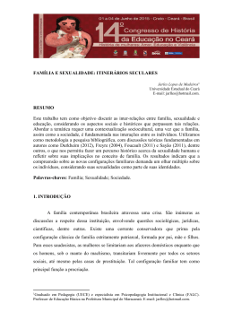 FAM&Iacute;LIA E SEXUALIDADE - Laborat&oacute;rio de Pesquisa Multimeios