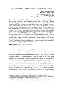 Este trabalho tem como objetivo refletir acerca da