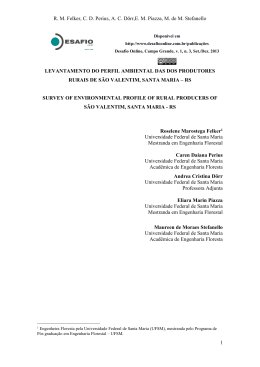 Levantamento do Perfil Ambiental das dos Produtores Rurais de