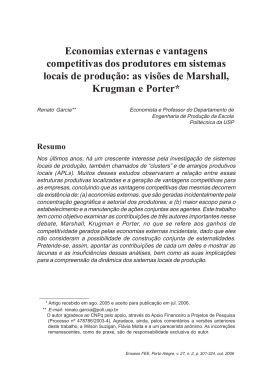 Economias externas e vantagens competitivas dos produtores em